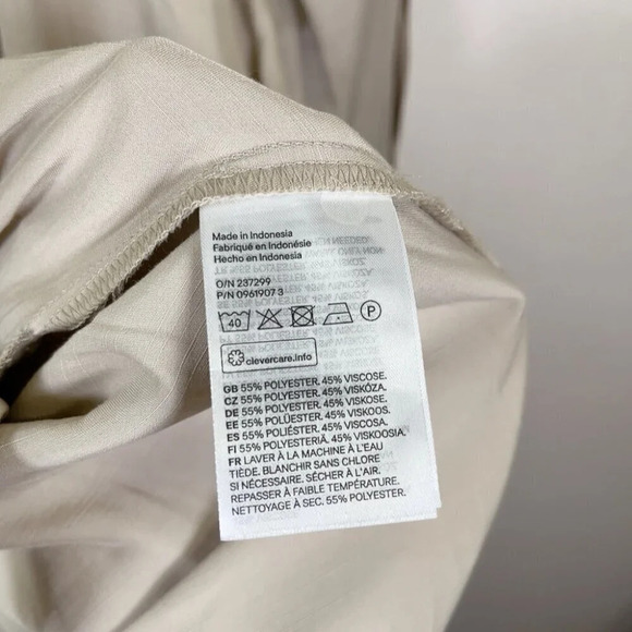 H&M Womens Size Xsmall Calf  Length Oversize Beige Midi Dress - Picture 12 of 16